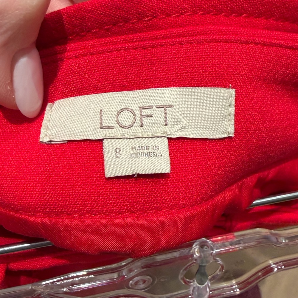 Ann Taylor Loft Tie Waist Pocket Skirt - size 8 - red - FLATTERING!!! - Picture 5 of 6